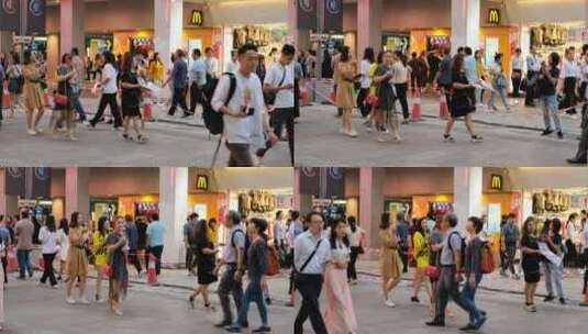深圳人流罗湖老街东门步行街繁忙高清在线视频素材下载