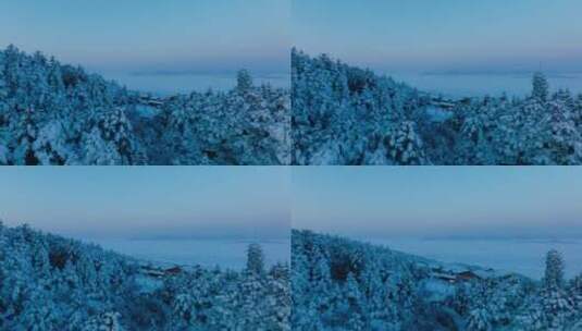 航拍四川峨眉山金顶黎明云海美丽冬季风景高清在线视频素材下载
