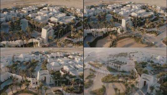 阿联酋阿布扎比沙漠酒店日出7高清在线视频素材下载