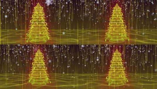 平安夜和圣诞节圣诞树粒子舞台背景高清在线视频素材下载