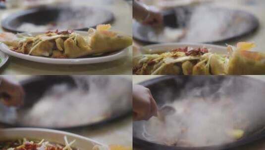 东北美食铁锅炖高清在线视频素材下载