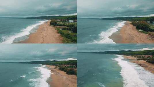 航拍镜头下的海滩高清在线视频素材下载