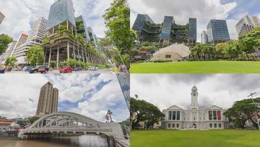 新加坡城市延时合集高清在线视频素材下载