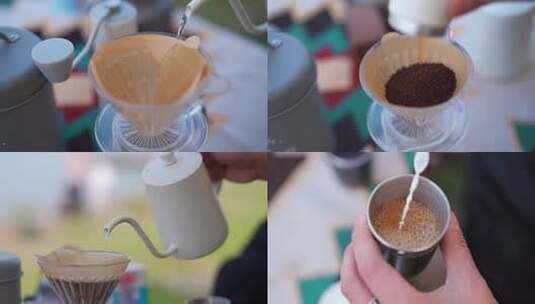 泡手磨咖啡高清在线视频素材下载