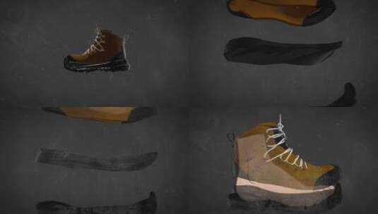 登山鞋的构造 皮面分层 动画高清在线视频素材下载