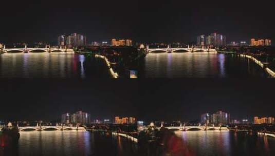 大理兴盛大桥夜景航拍高清在线视频素材下载