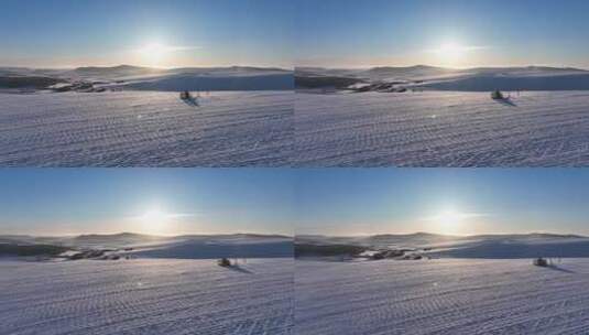 航拍4K美丽的雪域雪原高清在线视频素材下载