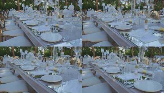 婚礼餐桌布置高清在线视频素材下载