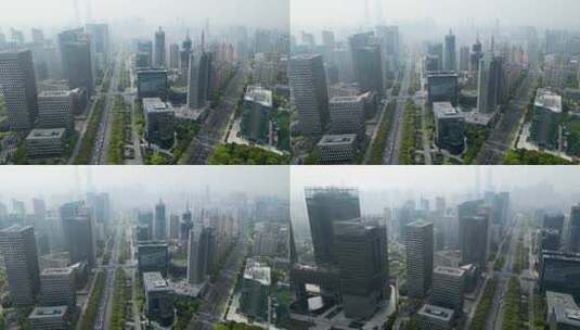 【4K60帧】上海浦东世纪大道城市航拍高清在线视频素材下载
