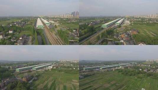 杭州西站建设前场景 杭州高铁西站前身高清在线视频素材下载
