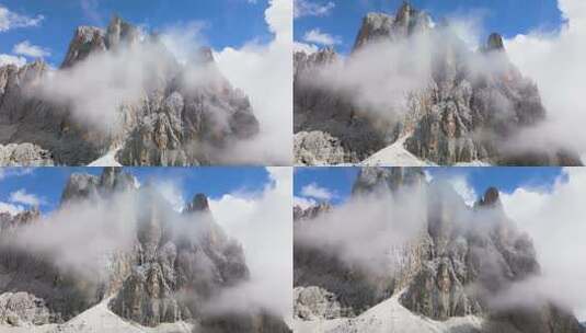 被云雾环绕的山高清在线视频素材下载