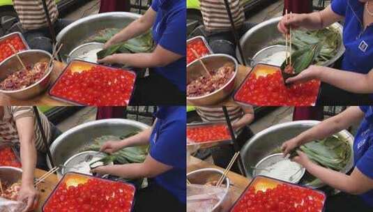 传统节日端午节美食小吃粽子高清在线视频素材下载