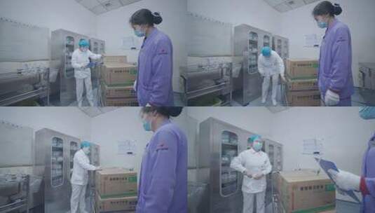 医院仓库药品人工运输高清在线视频素材下载