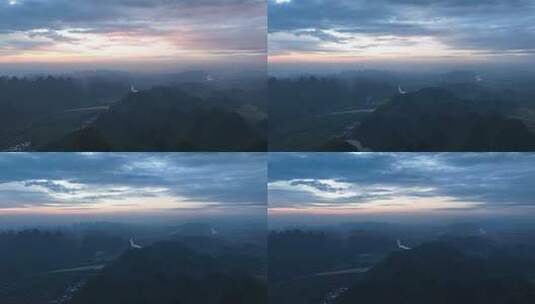 桂林漓江喀斯特地貌日落延时高清在线视频素材下载