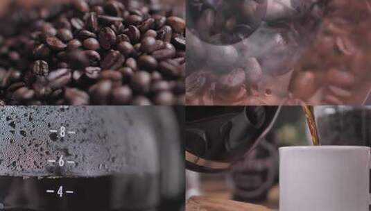 现磨咖啡豆冲咖啡高清在线视频素材下载