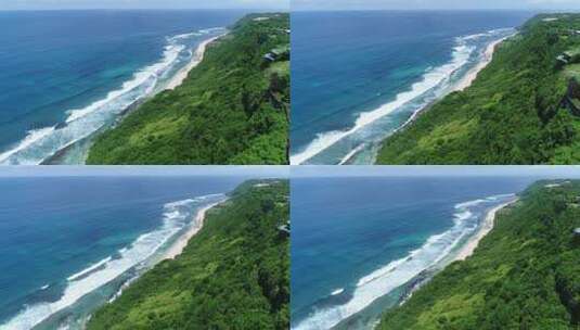 巴厘岛乌鲁瓦图断崖nasi ayam沙滩航拍高清在线视频素材下载