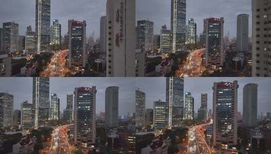 上海静安商圈航拍高清在线视频素材下载