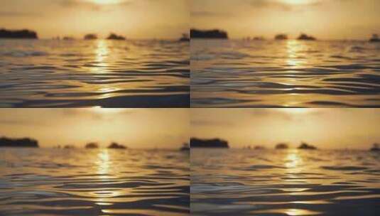 夕阳下的水面高清在线视频素材下载