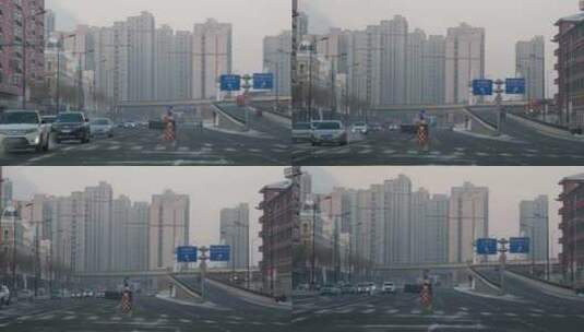 黑龙江牡丹江市三叉路口高清在线视频素材下载