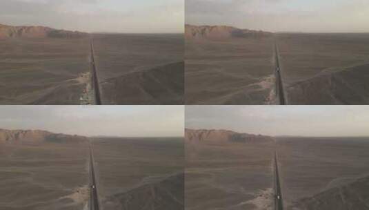 航拍沙漠高速公路高清在线视频素材下载
