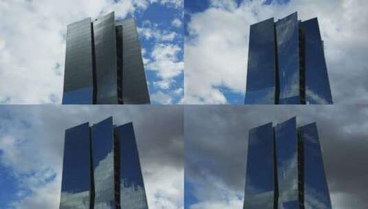 延时拍摄的摩天大楼高清在线视频素材下载