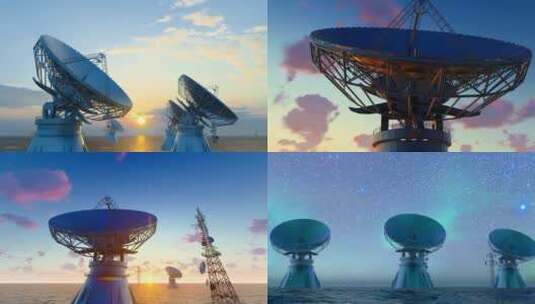 宇宙天文雷达观测-射电望远镜高清在线视频素材下载