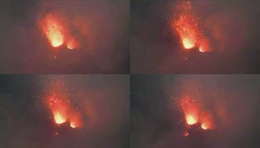 航拍火山爆发高清在线视频素材下载
