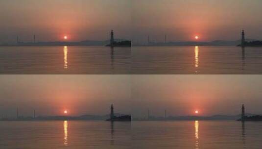 山东省威海市威海公园海上日出风光高清在线视频素材下载
