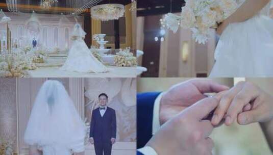 婚礼仪式戴结婚戒指高清在线视频素材下载