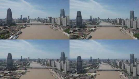 浙江宁波城市建设高楼大厦航拍高清在线视频素材下载