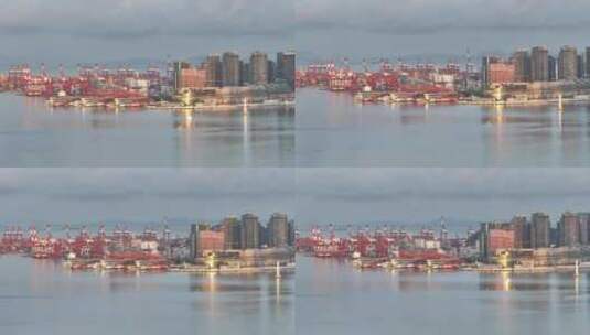 太子湾码头朝阳海面倒影高清在线视频素材下载