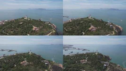 航拍大海海浪沙滩礁石高清在线视频素材下载