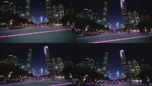 广州珠江新城花城广场夜景高清在线视频素材下载