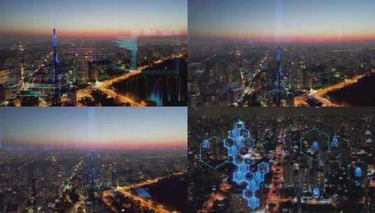 【合集】夜晚车流科技城市高清在线视频素材下载