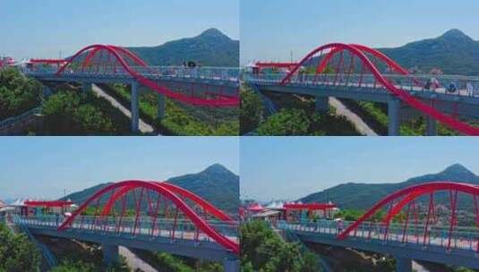 深圳东部华侨城大峡谷云海高地桥梁航拍高清在线视频素材下载