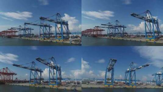 北部湾港钦州港区航拍码头素材高清在线视频素材下载