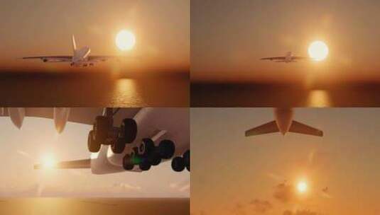 4K飞机飞过天空高清在线视频素材下载