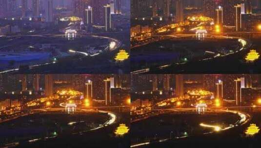 西宁城市高架桥夜景延时摄影高清在线视频素材下载