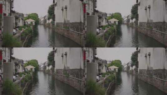 古镇两岸的住宅 江南水乡高清在线视频素材下载