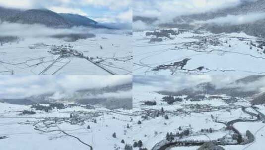 [合集]西藏林芝鲁朗林海雪原航拍雪景风光高清在线视频素材下载