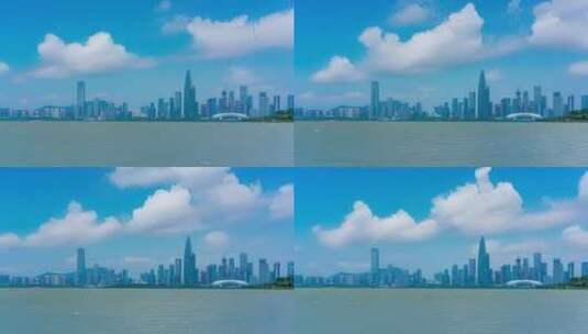 深圳南山城市风光航拍延时高清在线视频素材下载