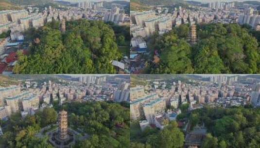 航拍福州郑和公园景观高清在线视频素材下载
