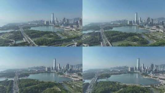 深圳湾公园航拍红树林海滨生态公园城市生态高清在线视频素材下载