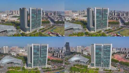 航拍惠州中惠国际大厦高清在线视频素材下载