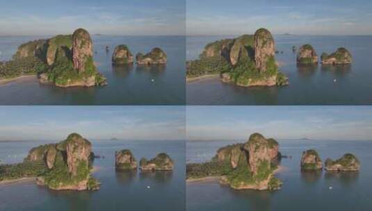 HDR航拍泰国甲米莱利海滩海滨自然风光高清在线视频素材下载