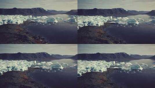 山脉中的阿拉斯加冰川景观高清在线视频素材下载
