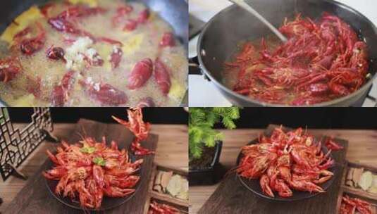 （合集）美味夜宵小龙虾含烹饪过程高清在线视频素材下载