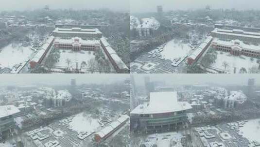 武汉城市地标景点雪景风光高清在线视频素材下载