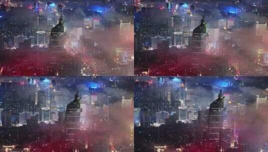城市震撼夜景平流雾（福州市）9高清在线视频素材下载