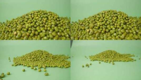 绿豆豆子农业五谷粗粮杂粮粮食农产品高清在线视频素材下载
